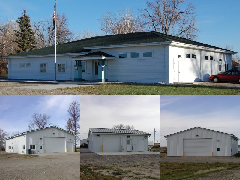 Office in 2006, Shop in 2007, Pesticide building in 2007, and new Equipment storage in 2007